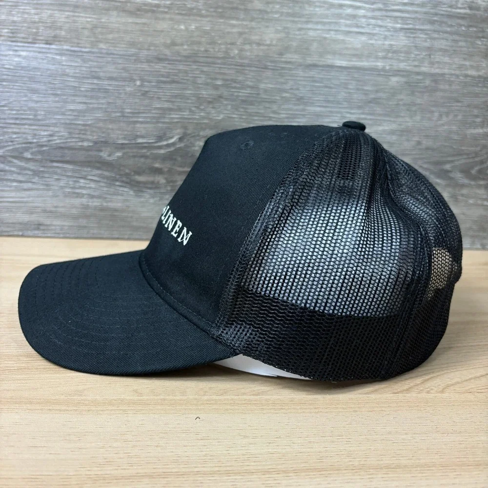 Brick Linen Hat‎ Cap Snapback Black Trucker Adjustable